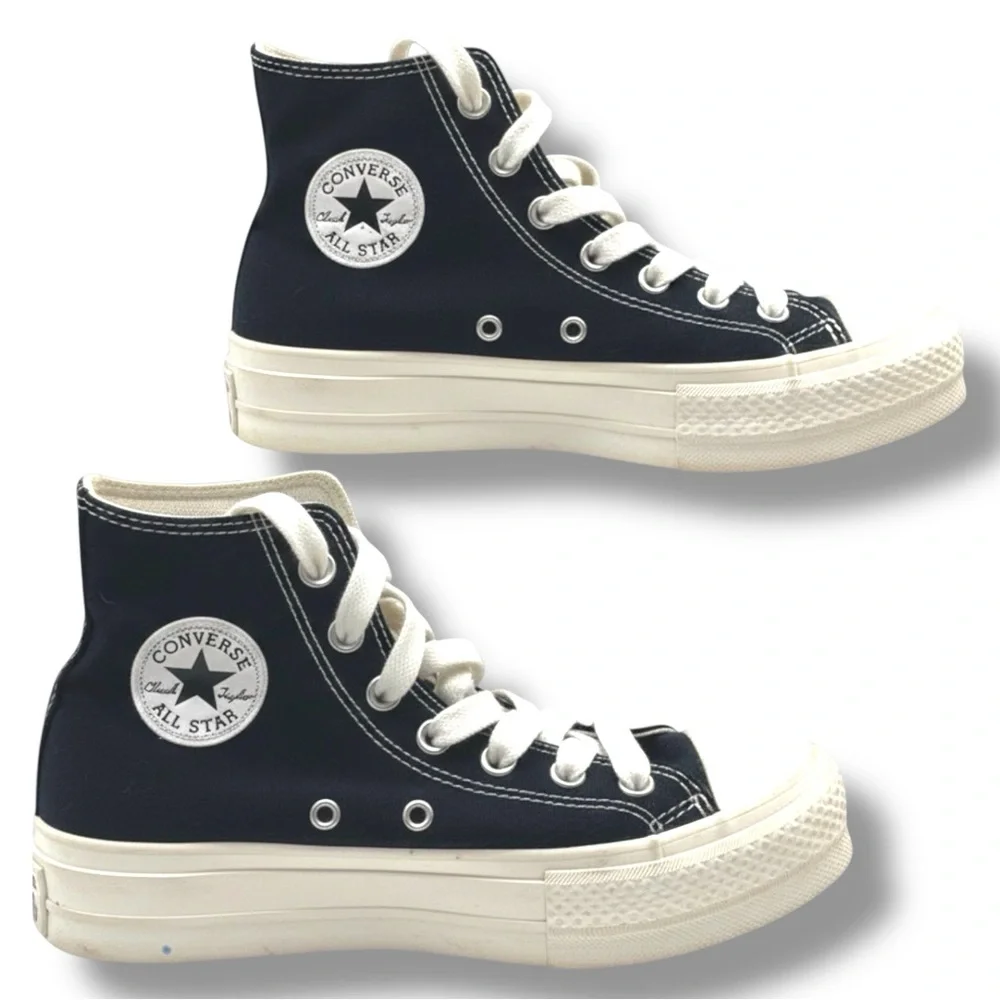 Converse All Star 40 Black Hi-Top Casual Platform Sneakers Women's Size 7.5